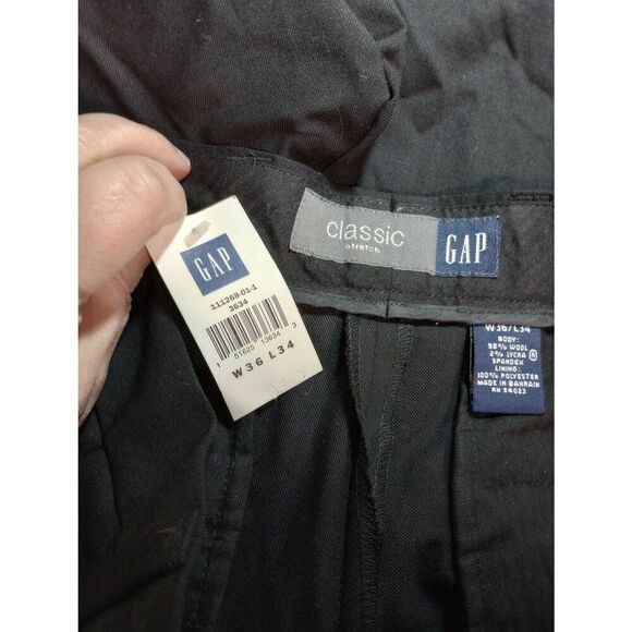 Gap Pants Men's 36 34 Black Wool Blend - Picture 4 of 6